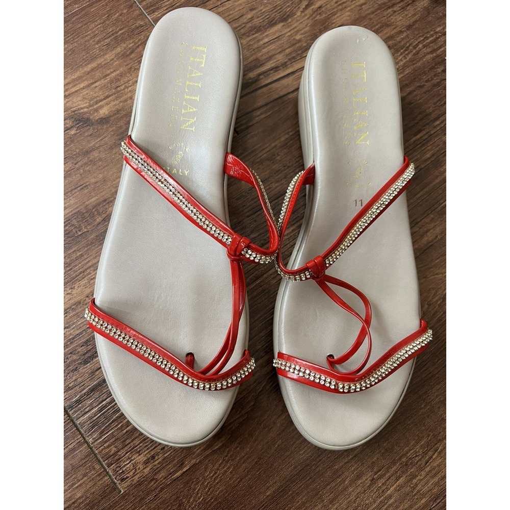 Italian Shoe Makers Women's‎ Sandals Flip-Flops Size 11 Wedge Rhinestone